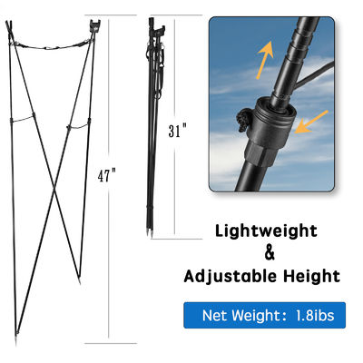 Portable Black Shooting Bipods Light Weight Aluminum Alloy