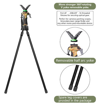 Adjustable Camo Hunting Gear With Aluminium Body Detachable Head Expandable Length