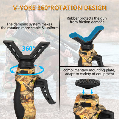Adjustable Bipod Height Aluminum Telescope Mount Waterproof In Camouflage Height 78-105cm