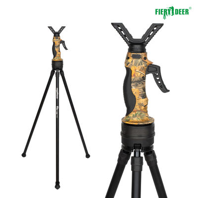 Adjustable Bipod Height Aluminum Telescope Mount Waterproof In Camouflage Height 78-105cm